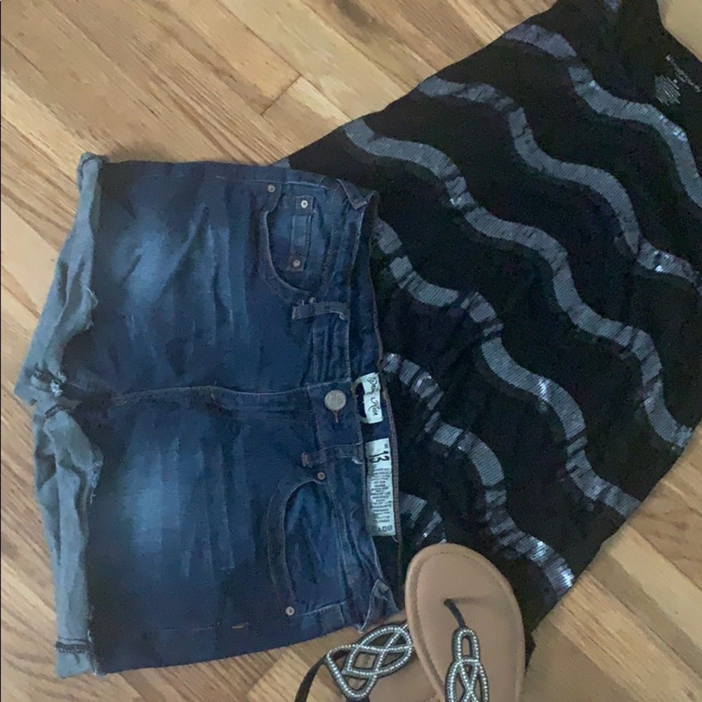 Size 13 Indigo Rein Midi Denim Shorts